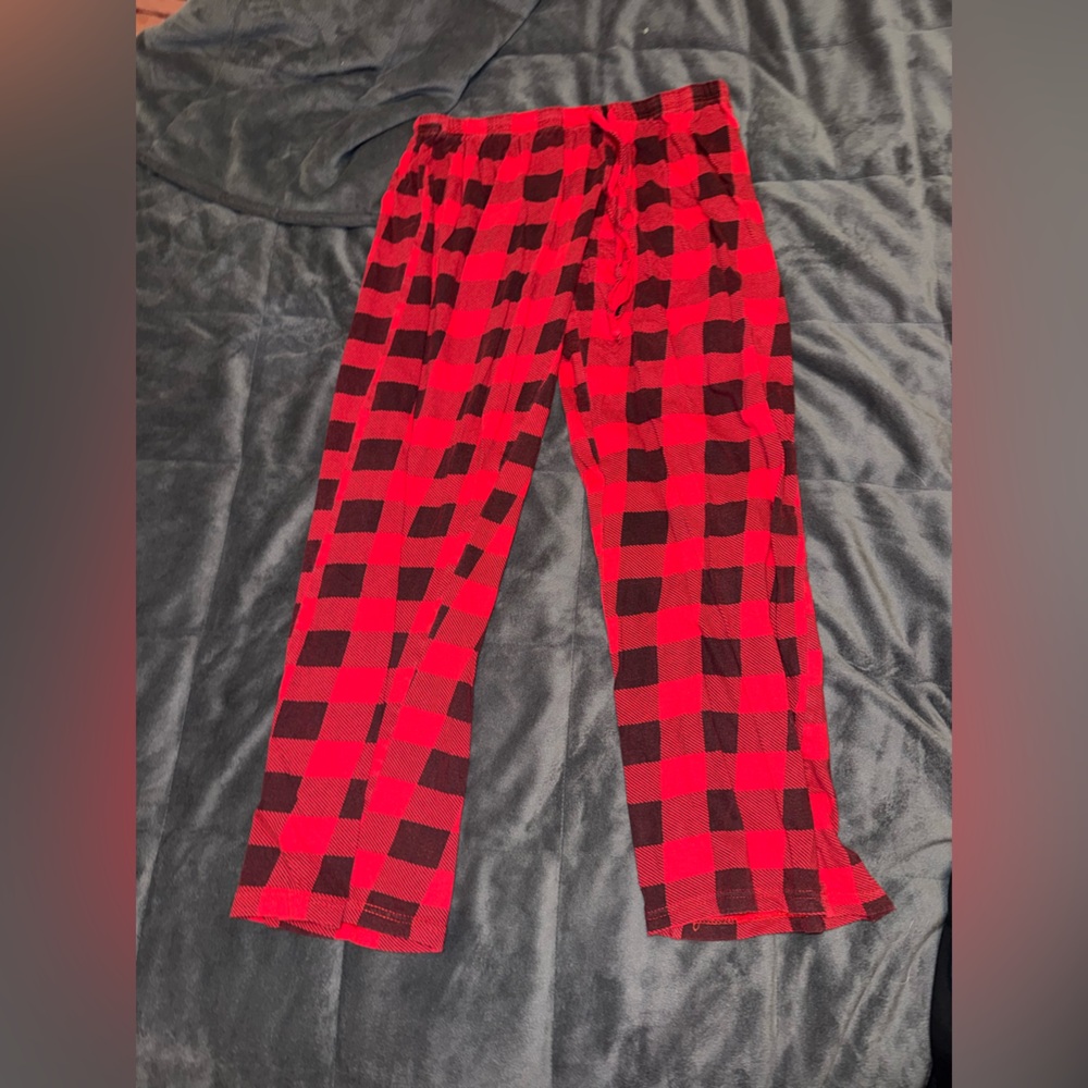 Red and Black Plaid Pants